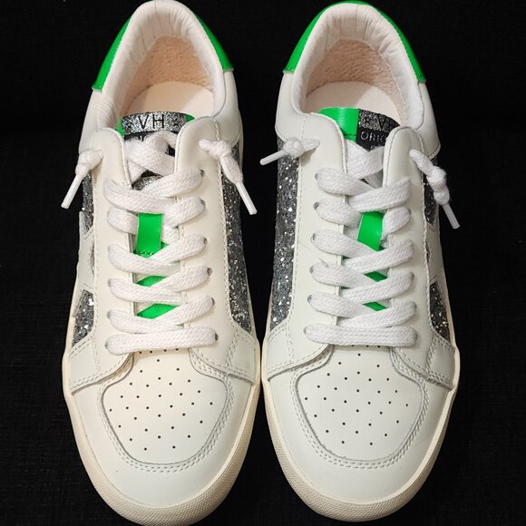 Vintage Havana Positivity 1 Green & White Sparkle Sneakers - Woman's Size 8 - Picture 4 of 11